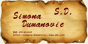 Simona Dumanović vizit kartica